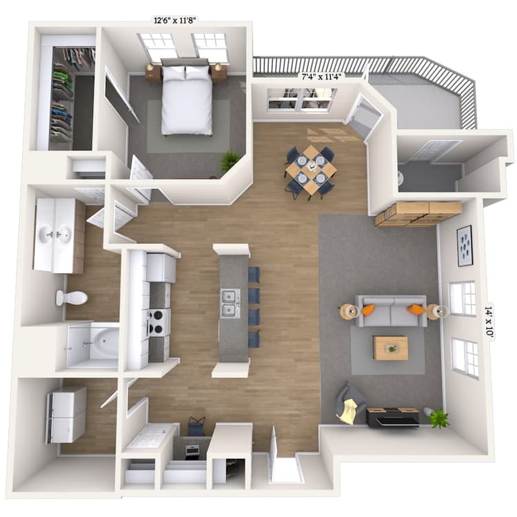 Floorplan image of unit 2334