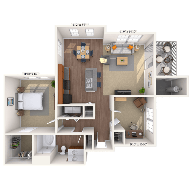 Floorplan image of unit 101023