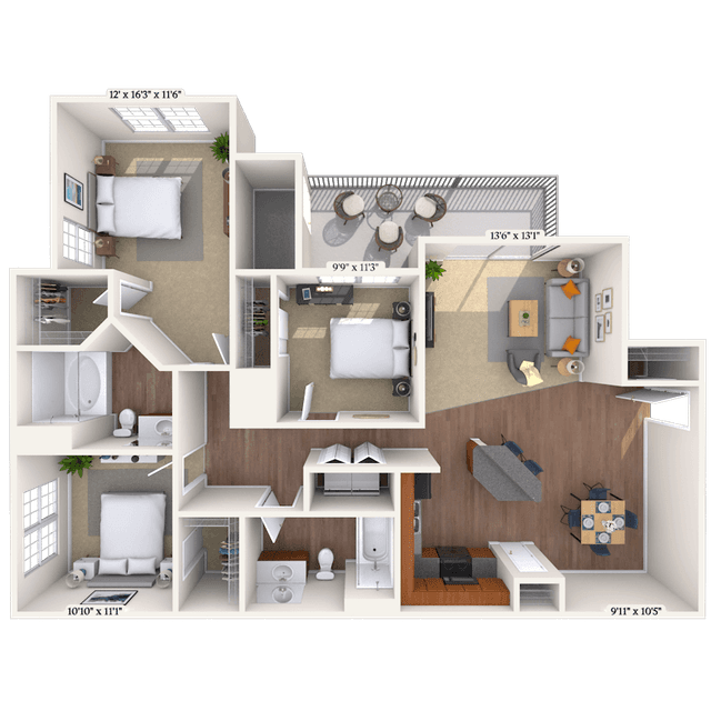 Floorplan image of unit 101048