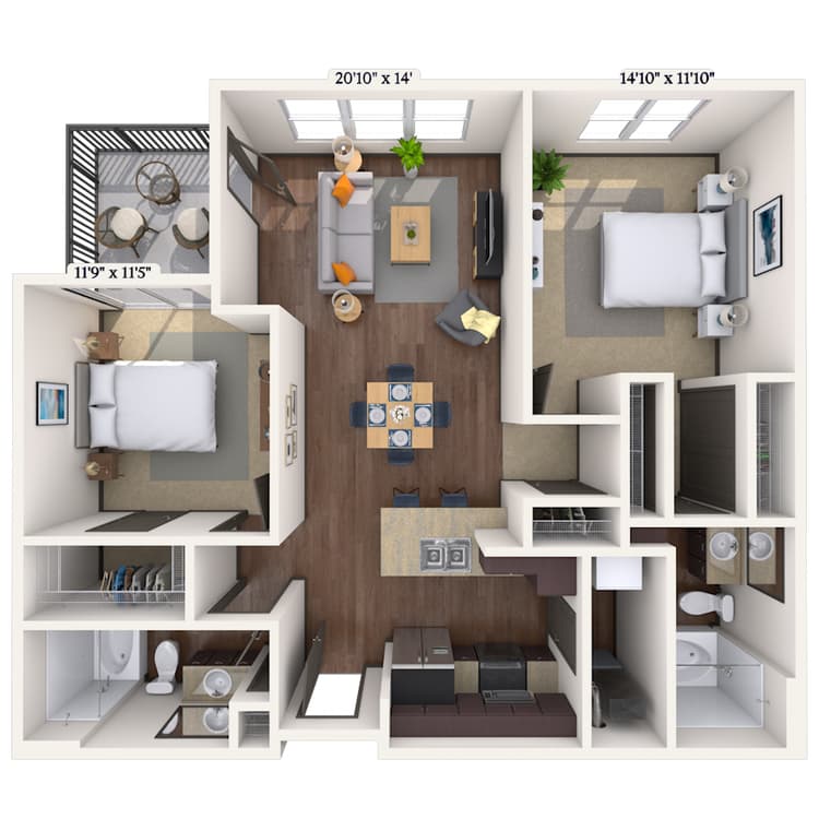 Floorplan image of unit 2020