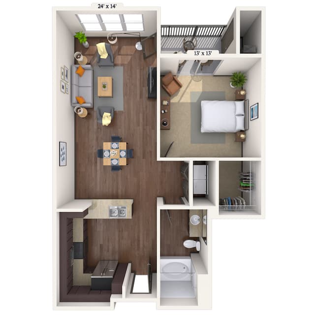 Floorplan image of unit 2077