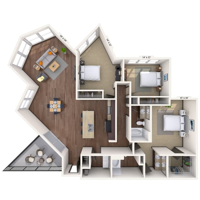 Floorplan image of unit 2119
