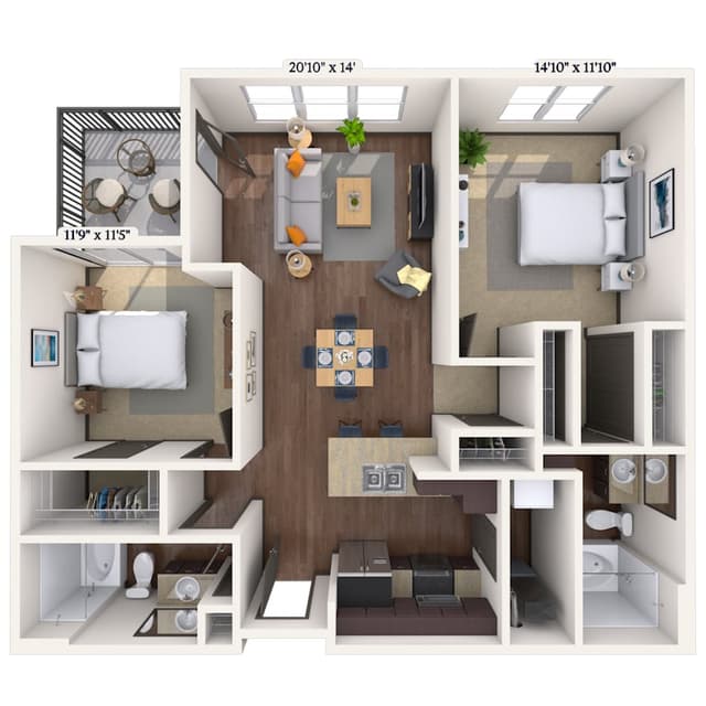 Floorplan image of unit 3019