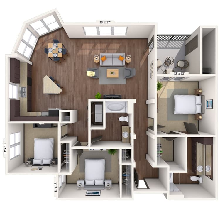 Floorplan image of unit 3025