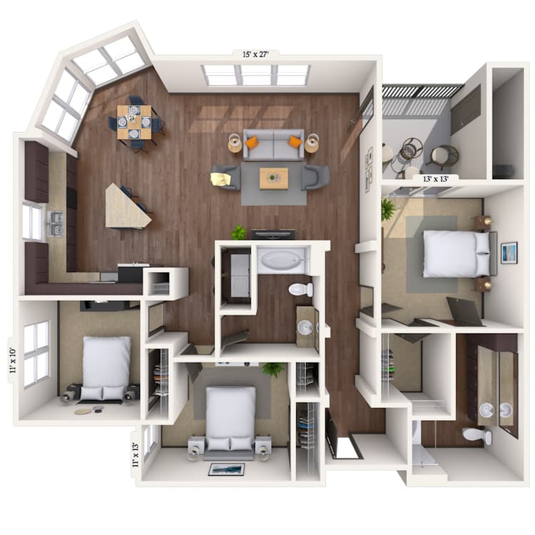 Floorplan image of unit 4091
