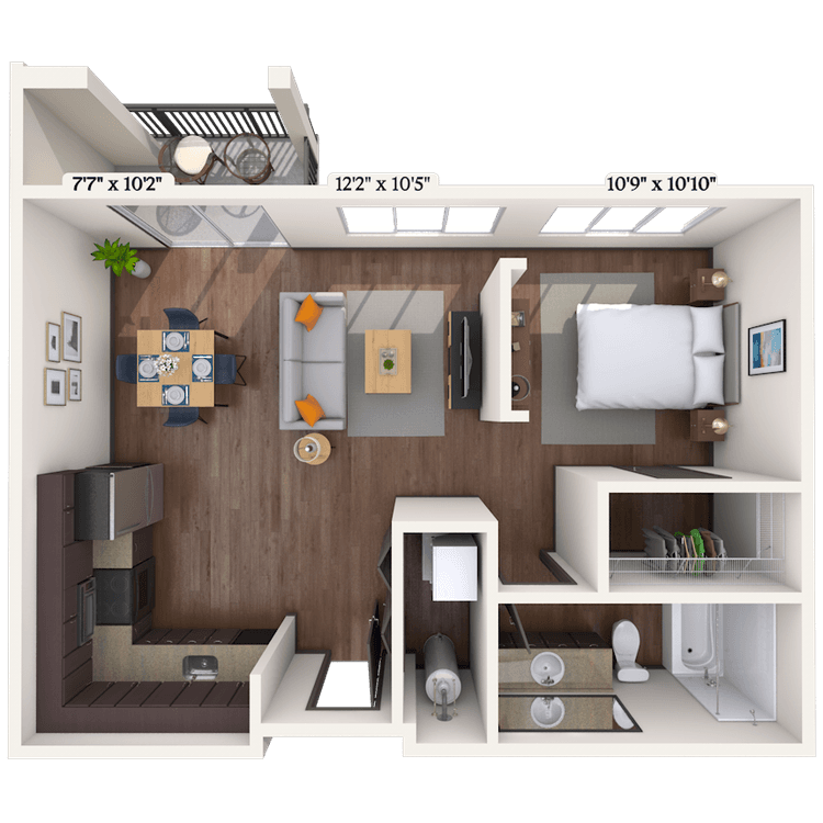 Floorplan image of unit 1102