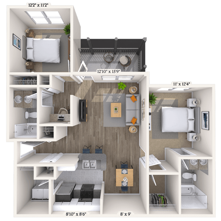 Floorplan image of unit 0110-105