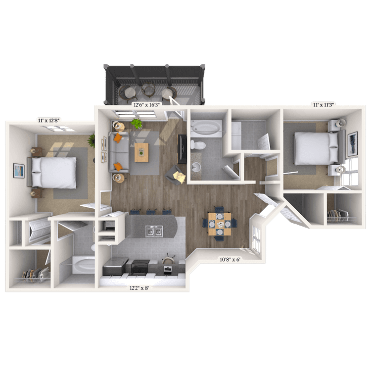 Floorplan image of unit 0110-202