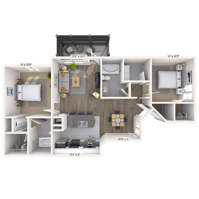 Floorplan image of unit 0110-208