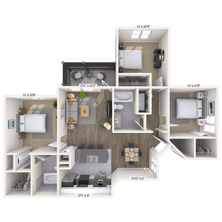 Floorplan image of unit 013-102