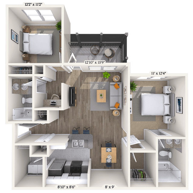 Floorplan image of unit 016-206