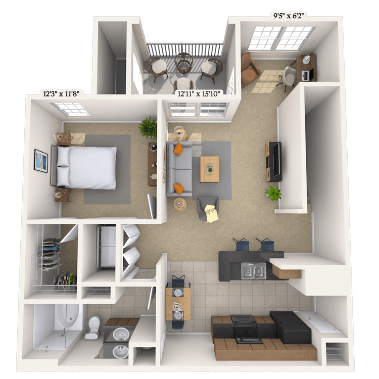 Floorplan image of unit 20207