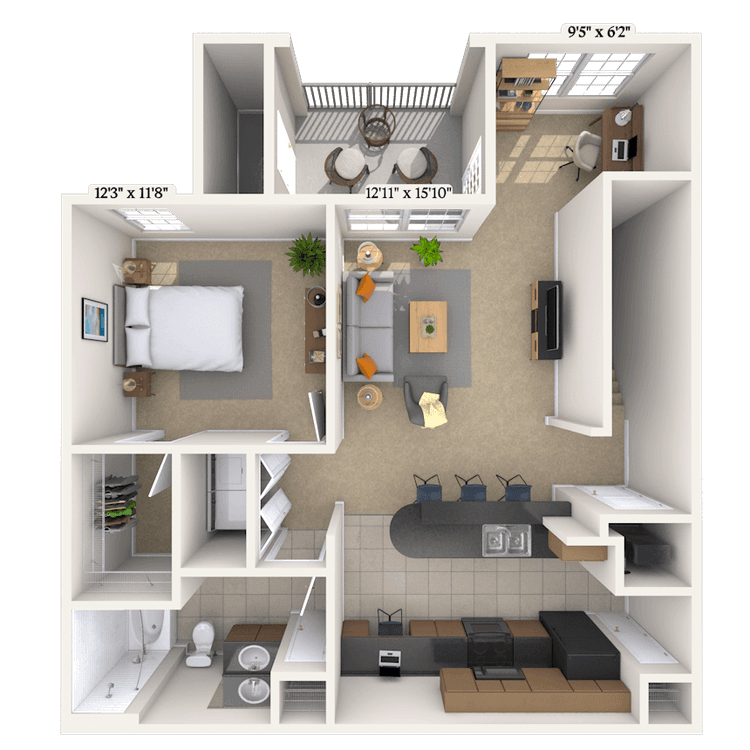 Floorplan image of unit 25204