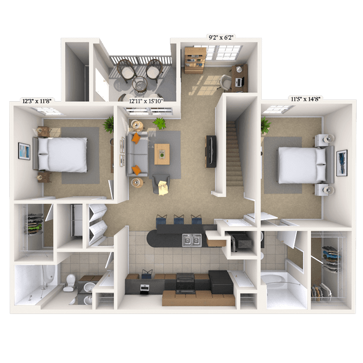 Floorplan image of unit 23202
