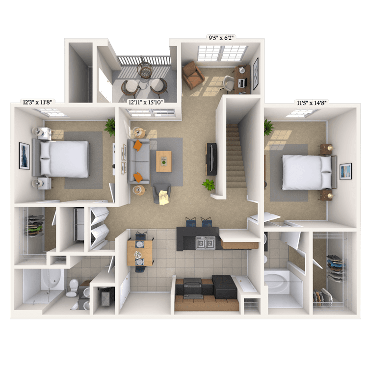 Floorplan image of unit 30208