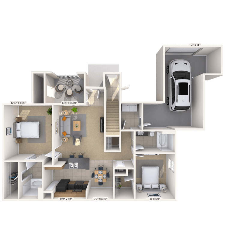 Floorplan image of unit 15107
