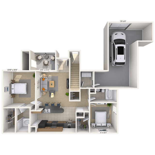 Floorplan image of unit 22101