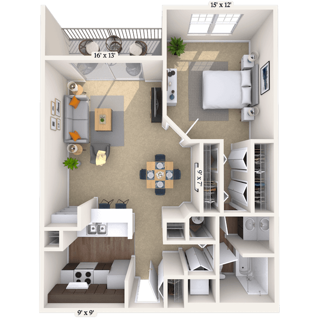 Floorplan image of unit 044205