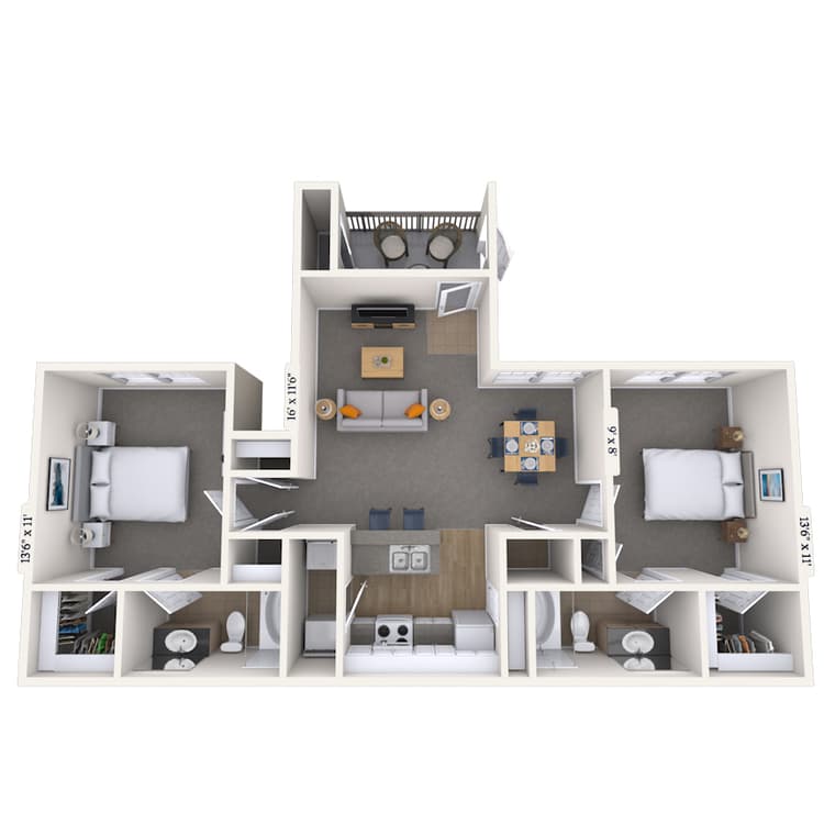 Floorplan image of unit 161606