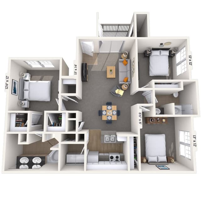 Floorplan image of unit 010107