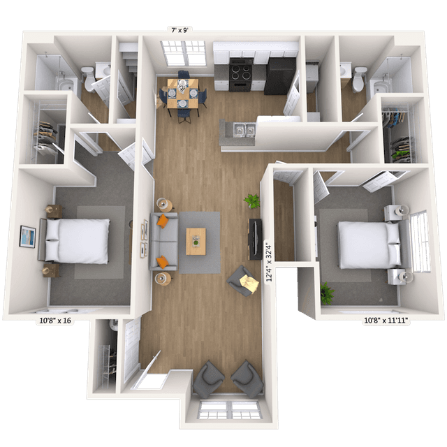 Floorplan image of unit 14-17