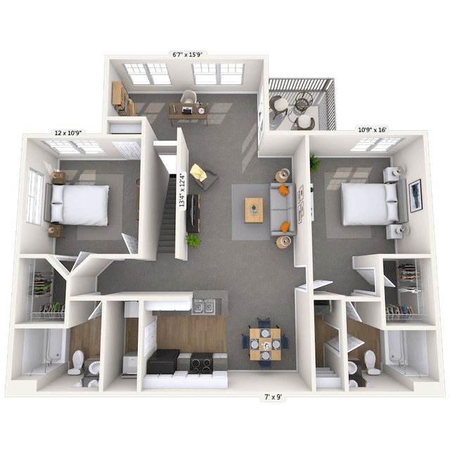 Floorplan image of unit 15-27