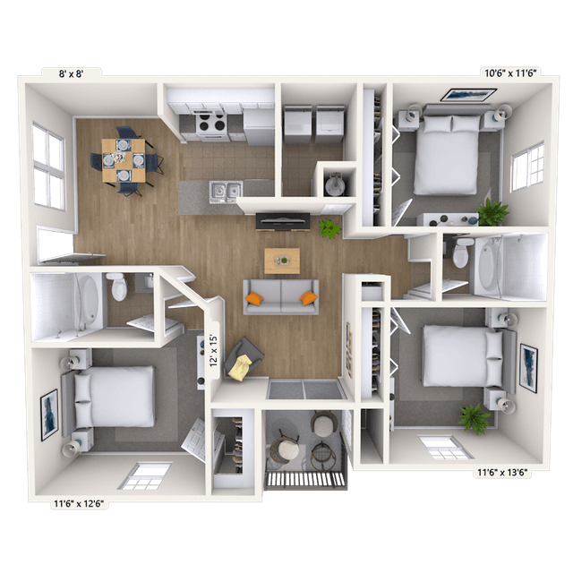 Floorplan image of unit 011014