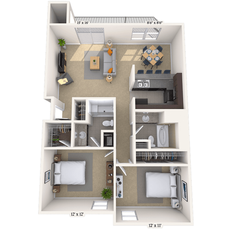 Floorplan image of unit 373701