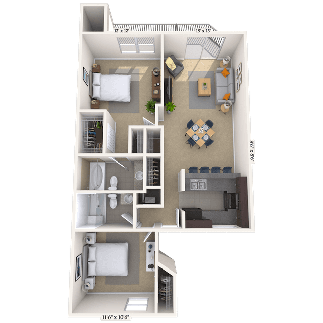 Floorplan image of unit 101005