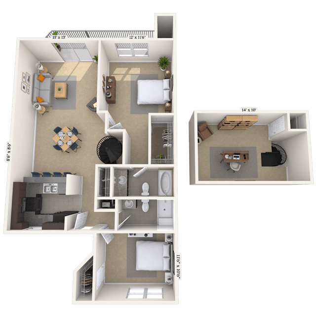Floorplan image of unit 101008
