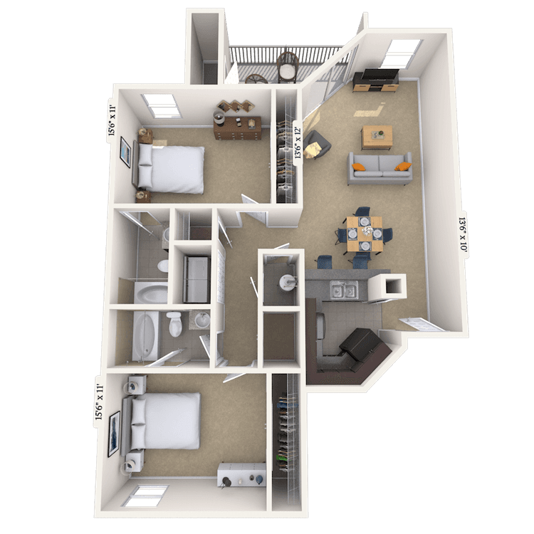 Floorplan image of unit 161602