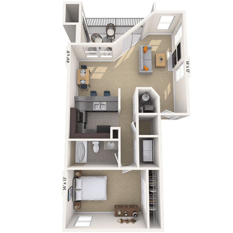 Floorplan image of unit 232305