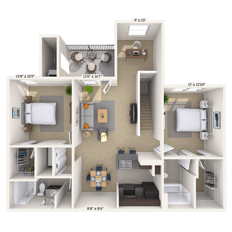 Floorplan image of unit 014135