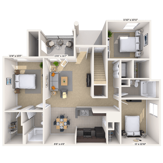 Floorplan image of unit 011415