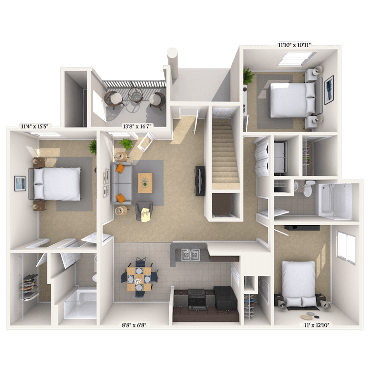 Floorplan image of unit 013302
