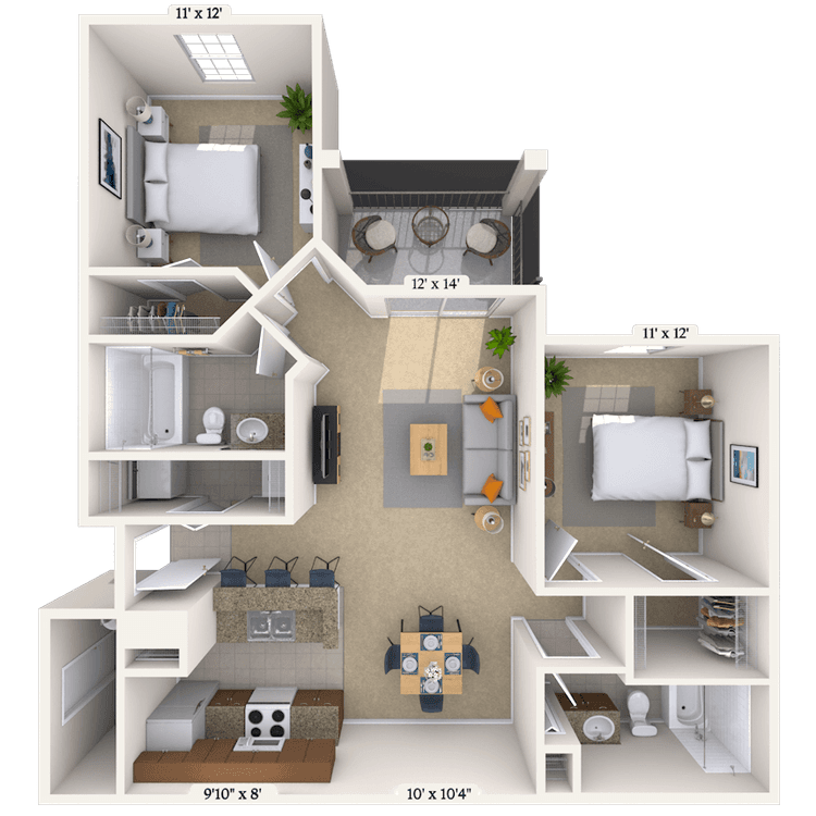 Floorplan image of unit 019205