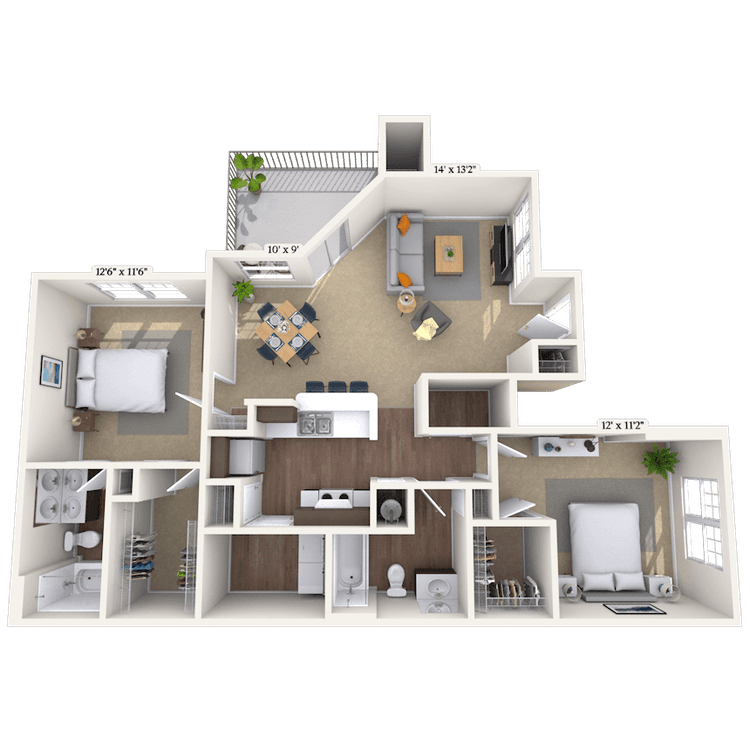 Floorplan image of unit 0101-104