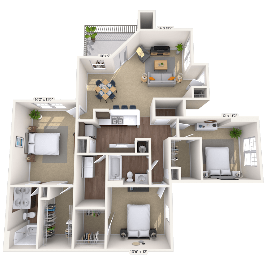 Floorplan image of unit 0106-104