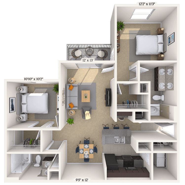 Floorplan image of unit 044305