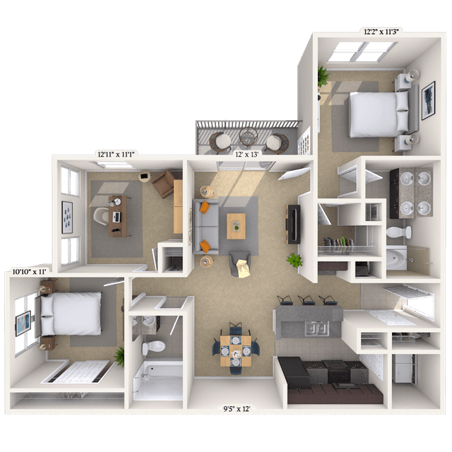 Floorplan image of unit 077201