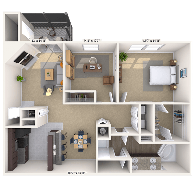 Floorplan image of unit 011107