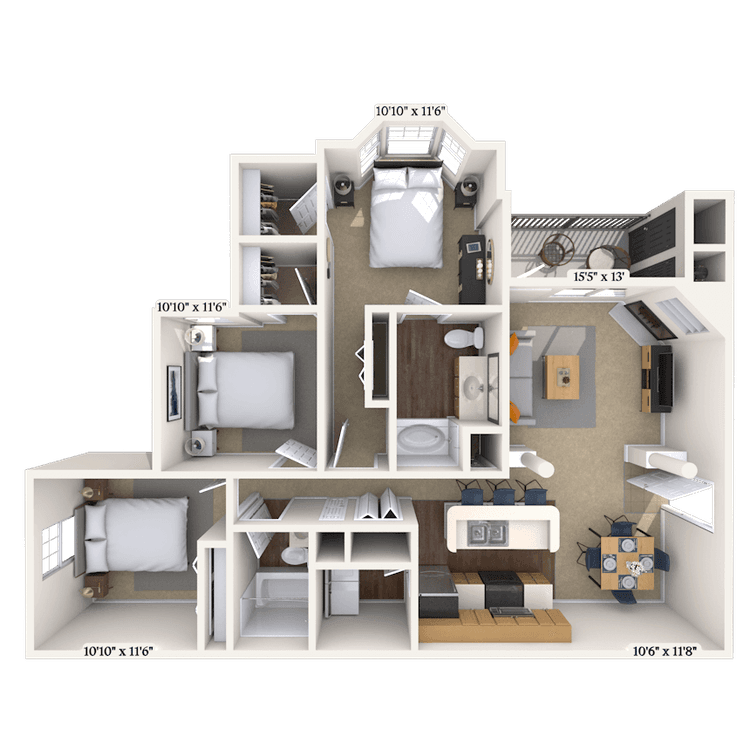 Floorplan image of unit 06627