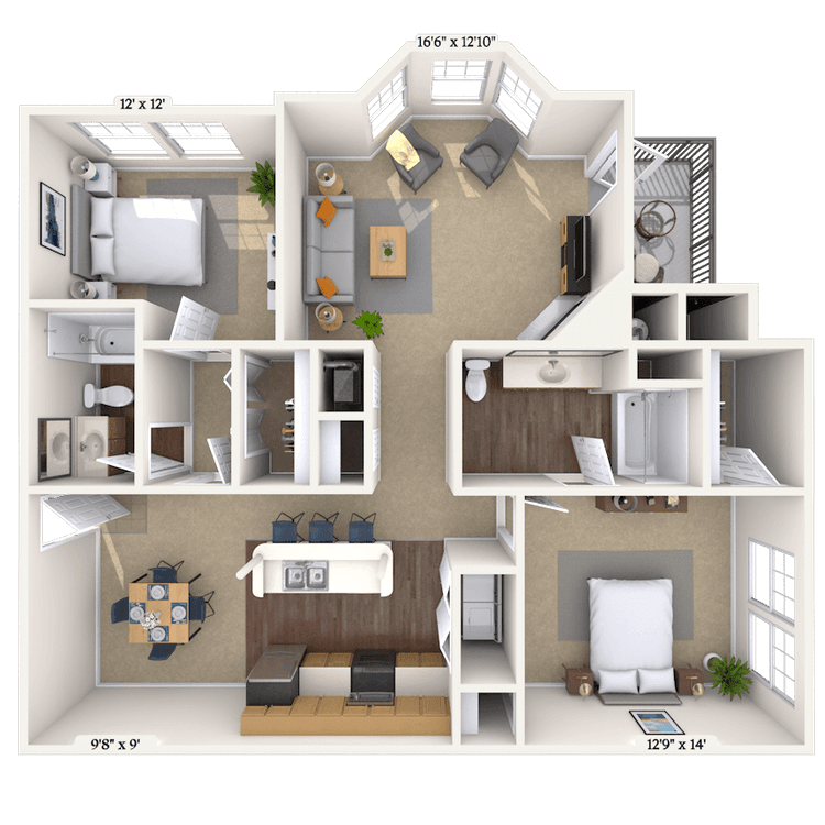 Floorplan image of unit 08837