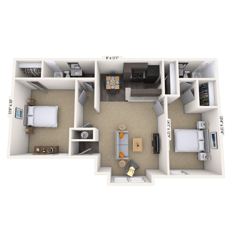 Floorplan image of unit 001401