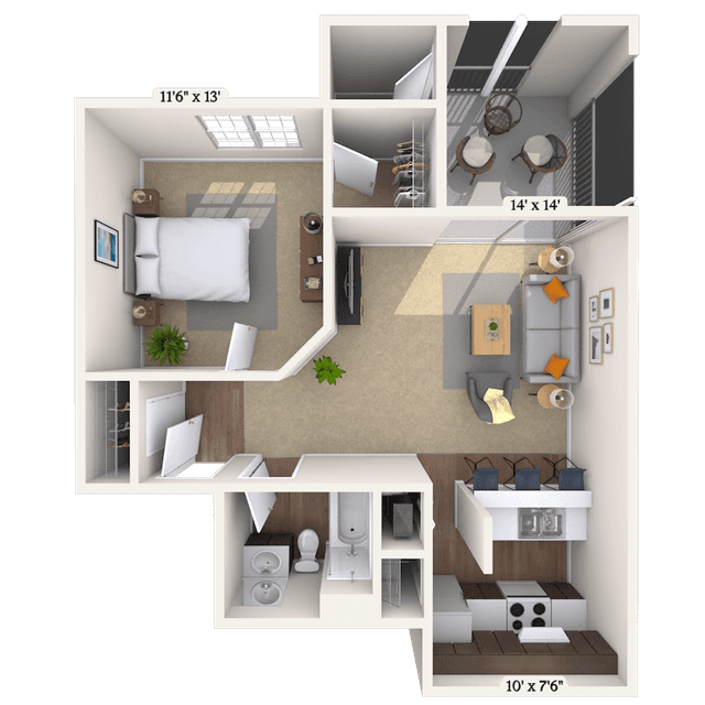 Floorplan image of unit 1818R