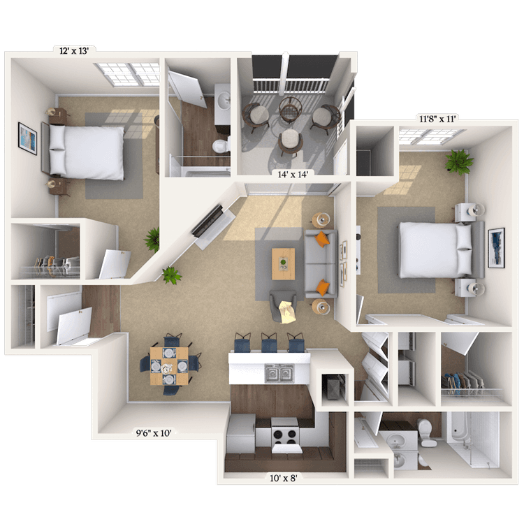 Floorplan image of unit 2020N