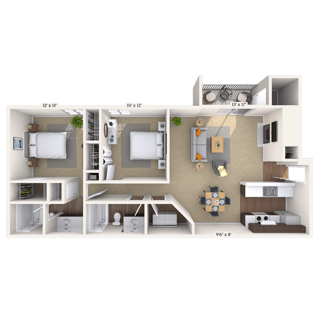 Floorplan image of unit 1414C