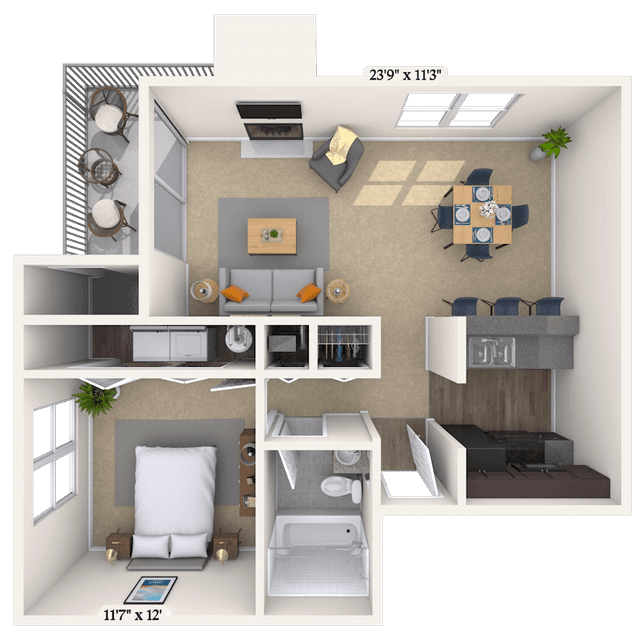 Floorplan image of unit 1414H