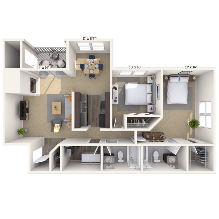 Floorplan image of unit 2020C