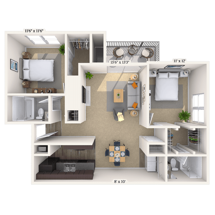 Floorplan image of unit 2222F